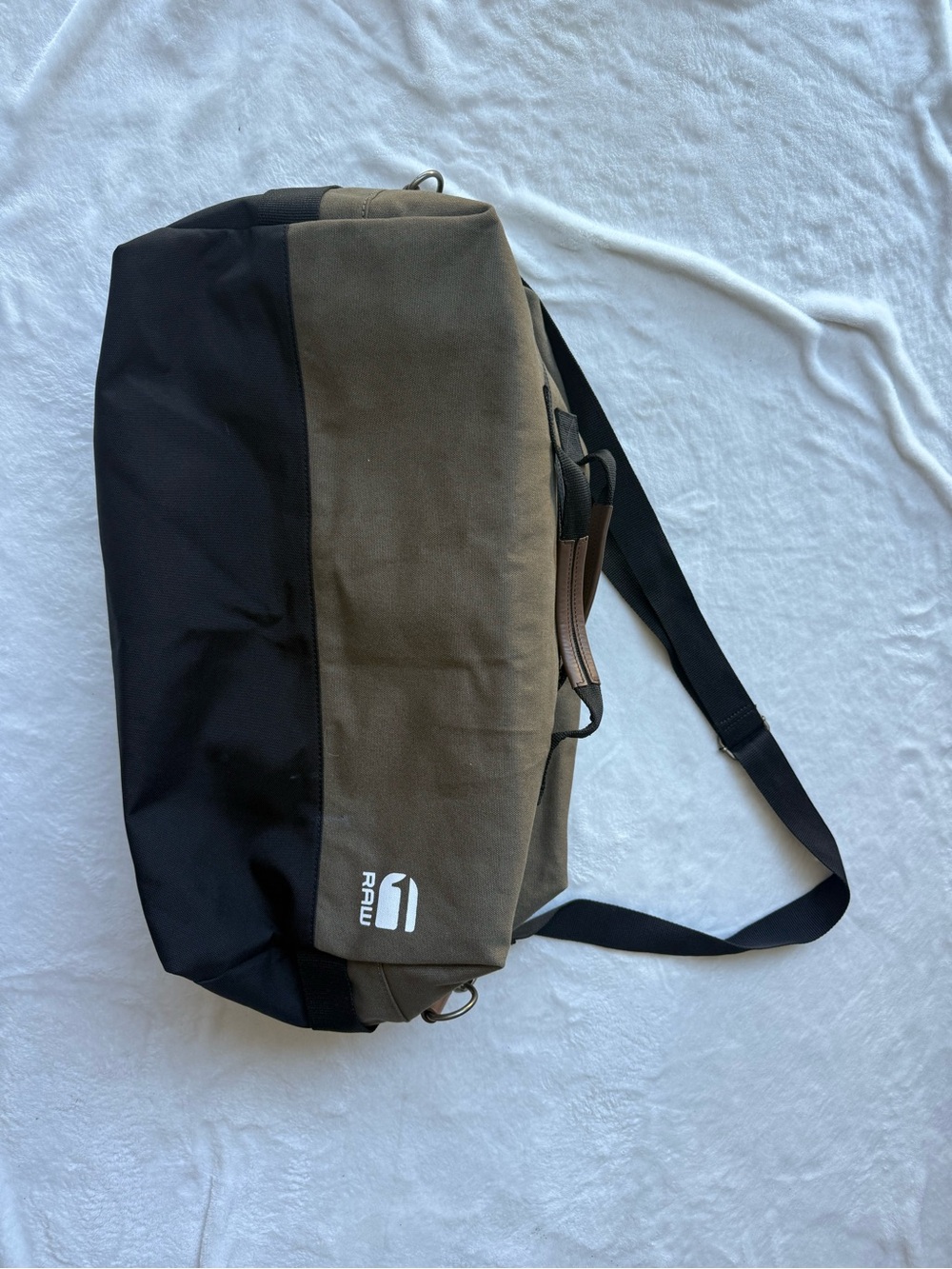 G-Star Two-Tone Black & Olive Duffel Shoulder Bag